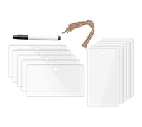 PENIKOKO Acrylic Hanging Basket Labels with Rope, Easy to Write on Dry Erase Food Storage Labels for Organizing Pantry Containers and Celebrating The Holiday Season