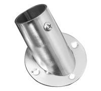 PENIKOKO Adjustable Angled Rod Bracket Stainless Steel Shower Curtain Rod Holder Closet Pole Support for Bathroom Towel Rail with Sturdy Fixed Flange Socket
