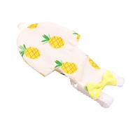 PENIKOKO Adjustable Parrot Bird Diaper Flight Suit with Bowknot Decor Pineapple Patterned Pigeon Clothes for Small to Birds Easy Clean with Storage Pocket