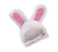 PENIKOKO Adjustable Pet Rabbit Ear Hat Decorative Bunny Ear Photo Prop Soft Skin-friendly White Pet Hat for Cats Dogs Lovely Cosplay Party Accessory and Easy to Clean One Fits