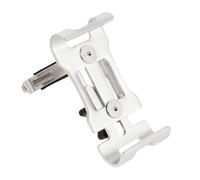 PENIKOKO Aluminum Motorcycle Phone Holder Mount Non-Rotating Titanium Color, Handlebar Phone Holder for Bike and Scooter Navigation, Universal Motorcycle GPS Bracket