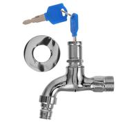 PENIKOKO Anti-Theft Single Spout Outdoor Faucet with Lock and Key Alloy Water Tap for Garden and Easy Installation and Water-Saving Kitchen Accessory