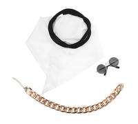 PENIKOKO Arabian Pet Cosplay Clothing for Small Dogs Cats Breathable Adjustable Head Wrap Bandana Sunglasses Necklace Decorative Middle Eastern Outfit for Outdoor Walks Halloween Themed