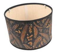 PENIKOKO Bamboo Lamp Shade for Table and Floor Lamps Durable Metal and Bamboo Construction Floral Pattern Printed Lampshade for Bedroom and Living Room Decor Soft Light Diffuser Rustic Home
