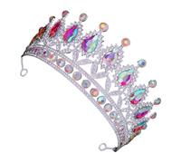 PENIKOKO Baroque Rhinestone Tiara Crown for Women Silver Color Bridal Headpiece Wedding Party Birthday Accessory Elegant Costume Crown for Bridesmaids and Prom