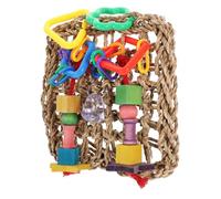 PENIKOKO Bird Cage Parrot Hanging Biting Chew for Parakeets with Decorative Seaweed Woven Mat Foraging Play Accessory to Prevent Cage Biting and Entertain Birds