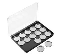 PENIKOKO Black Magnetic Eyeshadow Storage Case 15 round Grids Acrylic Iron Reusable Display Palette for Women Travel Use Delicate Simple Appearance DIY Makeup Eyeshadow Palette Container
