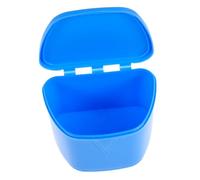 PENIKOKO Blue Teeth Storage Box Protective Organizer for Braces Retainers Dentures Portable Travel Soaking Case with Spacious Interior and Modern Design