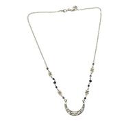 PENIKOKO Boho Moon Head Chain Vintage Hollow Crescent Circlet Headpiece with Black Rhinestones Antique Bronze Wedding Festival Hair Accessory for Women