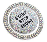 PENIKOKO Car Bling Accessories Stylish Zinc Alloy Rhinestone Bling Push to Start Button Cover Protecting Ignition Button Easy Installation Luxury Design for Automotive Interior