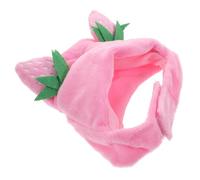 PENIKOKO Carnival Pet Hat Strawberry Cap Soft Plush Pet Costume Headdress for Cats Dogs Portable Lightweight Cute Dress Up Accessory for Photos and Parties