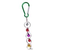 PENIKOKO Colorful Metal Parrot Swing with Small Bell Pendant Bird Swing for Cage and Garden Anti-skid Hanging Playground for Climbing and Exploring Parrots Random Color