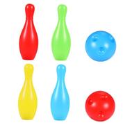 PENIKOKO Colorful Plastic Bowling Indoor Outdoor Family Skittle Game to Develop Motor Social and Eye-hand Coordination Skills Random Color
