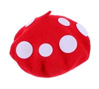 PENIKOKO Creative Mushroom Beret Hat for Red Fairy Cap for Holiday Parties and Cosplay Soft Costume Accessory for Head Circumference Novelty Fancy Dress Headwear