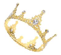 PENIKOKO Crown Cake Topper Birthday Decoration Small Gold Crown Ornament Hair Accessory for Bridal Shower Wedding Party Cake Decor