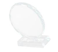 PENIKOKO Crystal Glass Trophy Award with Clear Transparency DIY Blank Design for Custom Engraving Durable Sport and Celebration Trophy Decor for Corporate Events Sports Competitions and