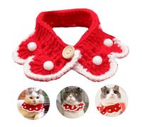 PENIKOKO Cute Cat Neckerchief Scarf Collar with Bell Breathable Knitted Pet Bib for Cats Neck Soft Comfortable Christmas Accessory for Kitten and Party Wear