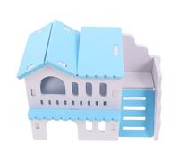 PENIKOKO Double-layer Hamster Villa Wooden Hideout for Small Pets Spacious Two-story Habitat for Hamsters Guinea Pigs Mice with Easy-clean Design and Versatile Multi-species Use