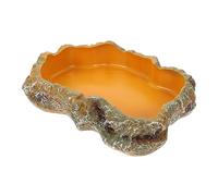 PENIKOKO Durable Reptile Food Basin with Smooth Surface for Terrarium Decor Lizard and Tortoise Water Dish Solid Simulation Rock Feeding Bowl for Pet Feeding and Live Food Containment