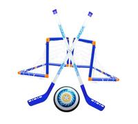PENIKOKO Electric Suspended Ice Hockey Set with Air Float Motor Fan Interactive Blue Sports Equipment for Indoor Game to Train Response Skills and Enhance Fun
