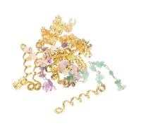 PENIKOKO Elegant Gold Dreadlocks Accessories with Crystal Stones Bold Large Pendant Hair Jewelry for Braids Stylish Metal Hair Charms for Women Braids for Parties and Weddings