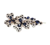 PENIKOKO Elegant Rhinestone Flower Hair Clip for Women Crystal Barrette Duckbill Style Sophisticated Wedding Hair Accessory Multi-occasion Styling Tool in Navy Blue