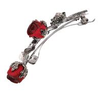 PENIKOKO Elegant Rose Hair Clip with Rhinestone Flower Design Alloy Spring Hairpin for Women Lightweight Wedding Hair Accessory for Brides Proms Parties and Daily Wear