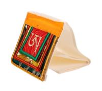 PENIKOKO Embroidered Buddhist Scriptures Book Holder Pouch with Soft Sponge Padding Brocade Bag for Zen Book Protection Vintage Chinese Style Storage for Tibetan Sutras