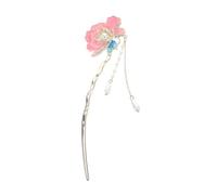 PENIKOKO Enamel Peony Hairpin Chinese Style Hair Accessories for Women U-shaped Traditional Hanfu Vintage Decorative Hair Clip for Simple Bun