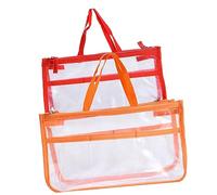PENIKOKO EVA Cosmetic Organizer Bag Portable Travel Makeup Case with Dual Zippers for Women Toiletries Storage Pouch Orange Lightweight Toiletry Holder for Camping Business Trips Car Use