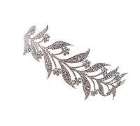PENIKOKO Eye-catching Silver Rhinestone Bridal Headband with Leaves Shaped Alloy Design, Elegant and Delicate Wedding Hair Accessory for Cosplay and Photography