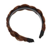 PENIKOKO Fishbone Braid Headband for Women Plaited Hair Accessory Synthetic Headband Brown Braid Wig Fringe