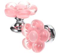 PENIKOKO Flower Shaped Toilet Flush Button 2Pcs Resin Bathroom Push Button Tool for Easy Installation and Home Restroom Use