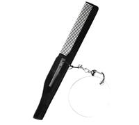 PENIKOKO Foldable Beard Comb with Fine Teeth and Oval Mirror Portable Pocket Folding Comb Keychain for Men Multipurpose Grooming Tool Compact Travel Accessory for Beard and Hair Care