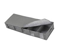 PENIKOKO Foldable Non-woven Storage Box with Double Zipper and Handles Organizer for Clothes Quilts Gray Foldable Container for Underbed Storage and Closet Organization