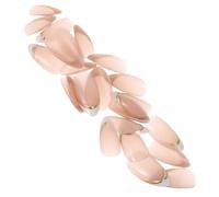 PENIKOKO French Almond Press Nails with Gold Accent Full Cover Artificial Nail Extensions for Women Lightweight Breathable Manicure Tips Multiple for Secure Fit Quick Application for Home