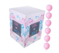 PENIKOKO Gender Reveal Balloon Box Set with Transparent Lettered Boxes and Pink Balloons for Shower Party Decorations Easy Assembly Safe Sturdy Material for Boy Girl Celebration