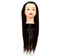 PENIKOKO Hairdresser Practice Head Synthetic Hair Cosmetology Doll Mannequin for Salon Training with Smooth Glossy High Temperature Resistant Fibers Suitable for Styling and Braiding