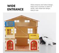 PENIKOKO Hamster Castle Multi-layer Hideout House Wooden Rat Room Climbing Ladder Large Open Design for Small Pets Play and Rest