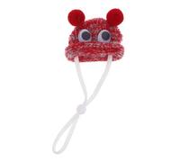 PENIKOKO Hand Knitted Pet Hat Adjustable Strap for Small Animals Quirky Frog Carrot Design Lightweight Christmas Costume Accessory for Hamsters Guinea Pigs and Lizards