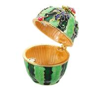 PENIKOKO Hand Painted Enamel Watermelon Jewelry Box Lightweight Collectible Keepsake Case Vintage Metal Trinket Container for Rings Small Trinkets Home Decor