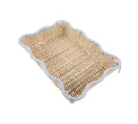 PENIKOKO Hand Woven Paper Rope Basket Woven Storage Tray for Snacks Bread and Miscellaneous Items Multipurpose Organizer for Kitchen and Living Room with Natural Rattan Look