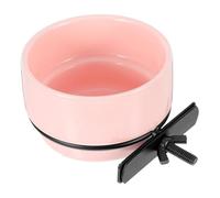 PENIKOKO Hanging Ceramic Bird Cage Feeder Bowl Detachable Pet Food and Water Holder for Parrots Hamsters and Animals Elegant Pink Design for Home Garden