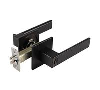 PENIKOKO Heavy Duty Zinc Alloy Door Lock Bar for Home Bedroom Bathroom Ergonomic Rotating Knob Rustproof Mute Safety Lock in Black Interior Door Handle Accessory