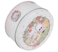 PENIKOKO Holiday Tin Box Sweet Container Tinplate Cookie Tin with Lid round Metal Packaging Box for Holiday Candy Storage and Party Favors in Christmas and Seasonal Celebrations