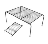 PENIKOKO Hollow Out Metal Chicken Platform with Ladder Rutin Poultry Stand Rack for Small Animals Stable Cage Accessory for Space Saving and Training