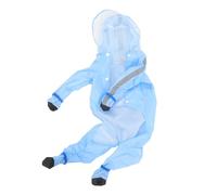 PENIKOKO Hooded Dog Raincoat for Small Dogs Reflective Safety Poncho with Full Leg Coverage Breathable and Comfortable Blue Pet Jacket Packable Lightweight Rainwear for Bad Weather