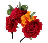 PENIKOKO Imitation Big Rose Headband for Women Bridal Flower Crown Hairband with Fake Rose Design Comfortable Costume Hair Accessory for Weddings Parties Cosplay and Festival Decorations