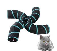 PENIKOKO Interactive Cat Tunnel for Indoor Cats, S Shaped 4 Ways Canvas Foldable Pet Playing Tube, Practical and Funny Kitten Play Tunnel
