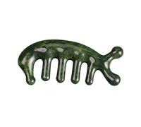 PENIKOKO Jade Craft Massage Comb Fish Shape 3d Scalp Massager Wide Tooth Comb Handheld Body Acupoint Massage Tool for Deep Tissue Relaxation and Scalp Scraping in Wellness Routine